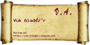 Vuk Aladár névjegykártya